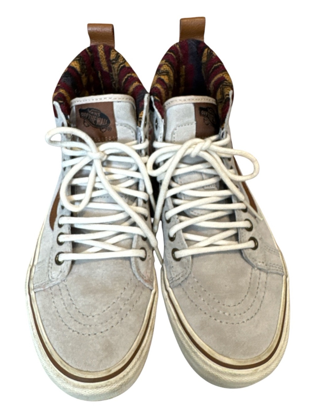 Vans Sk8-Hi MTE Knit Geo High-Top Suede Sneakers in Light Gray Size 6.5M/8W